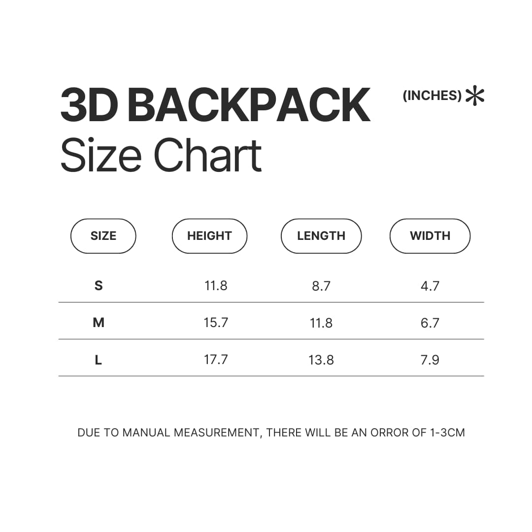 3D Backpack Size Chart - Astroneer Merch