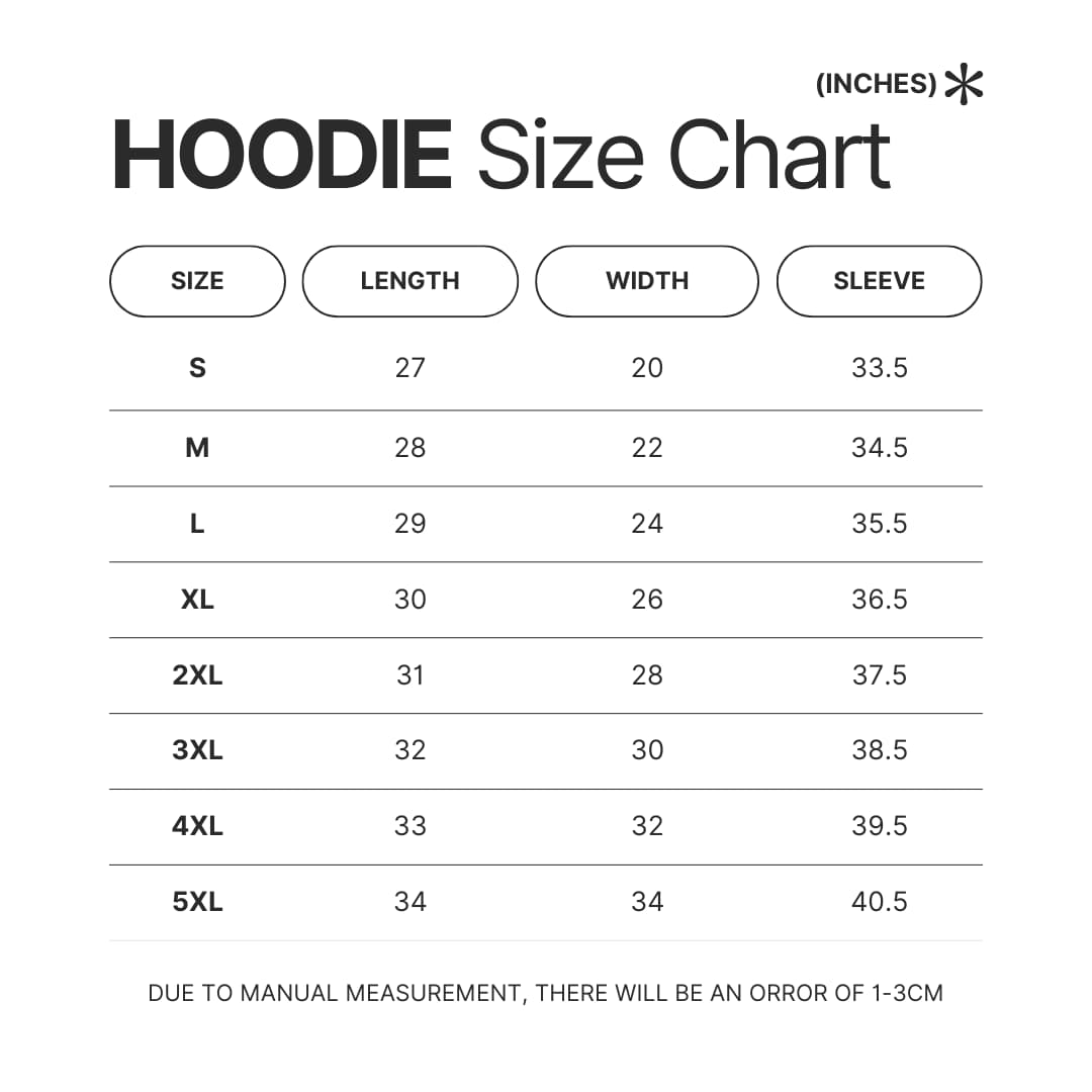 Hoodie Size Chart - Astroneer Merch