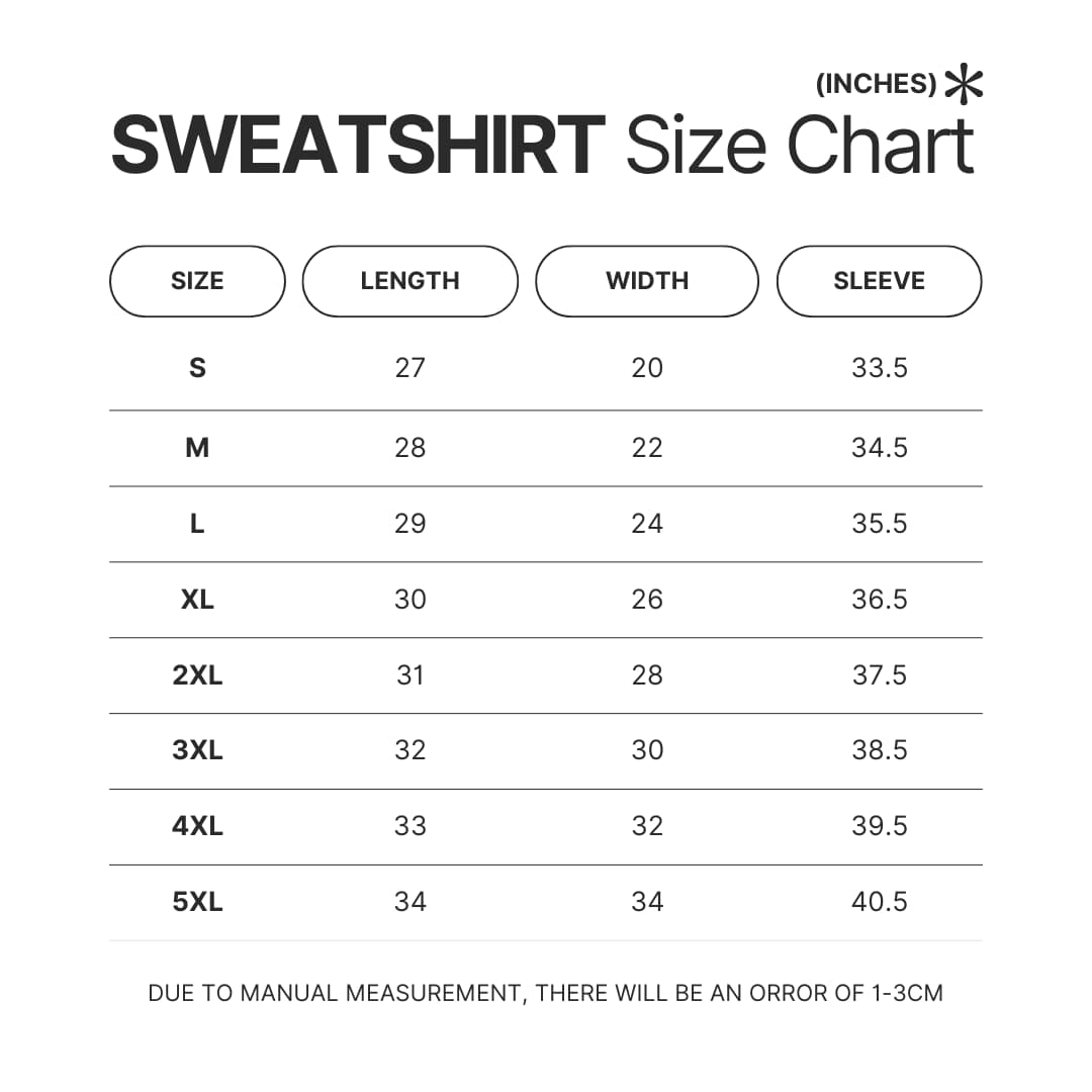 Sweatshirt Size Chart - Astroneer Merch