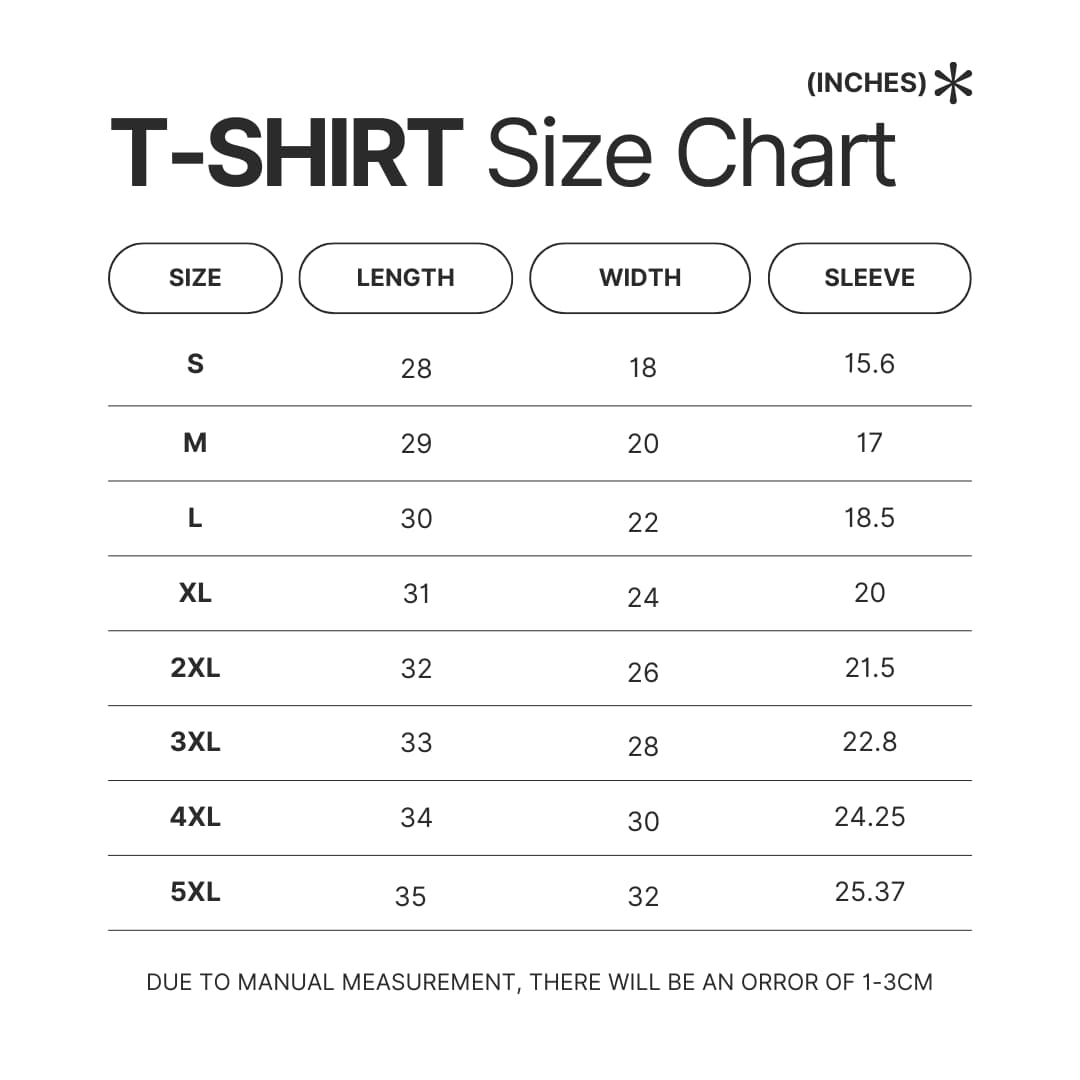 T shirt Size Chart - Astroneer Merch
