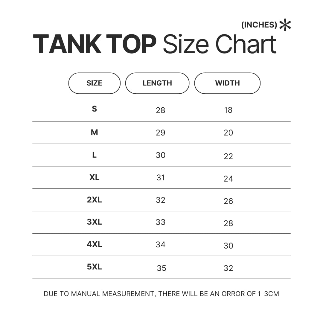 Tank Top Size Chart - Astroneer Merch