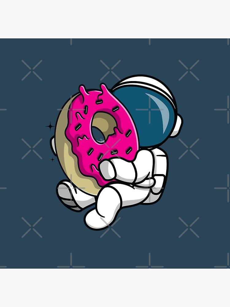 Astronaut Traveling In Space With Donut Throw Pillow - Image 2