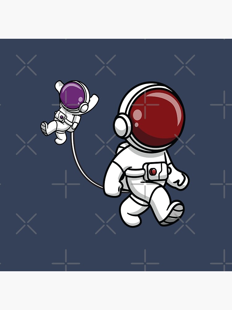 Astronaut Mom Holding Her Baby Tapestry - Image 2