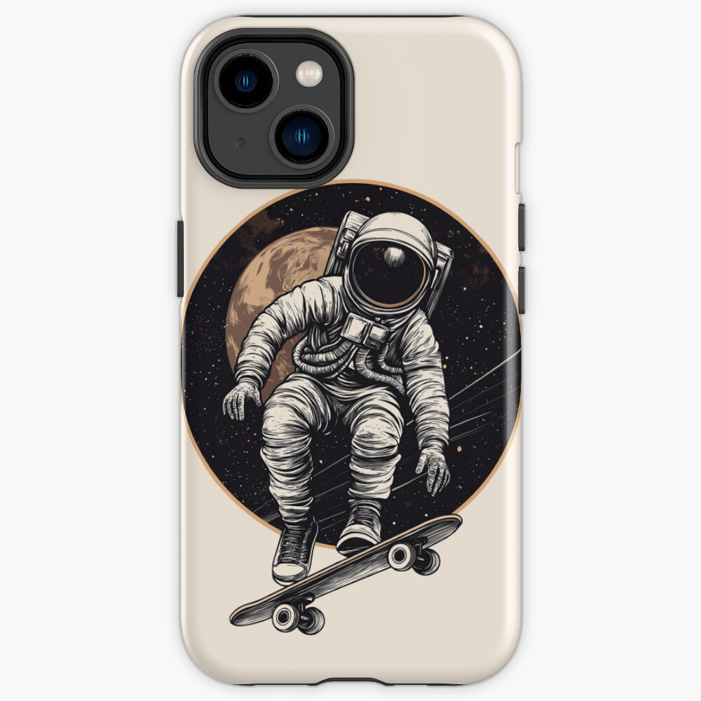 Cosmic Skateboarder Astronaut Vintage Space Iphone Case