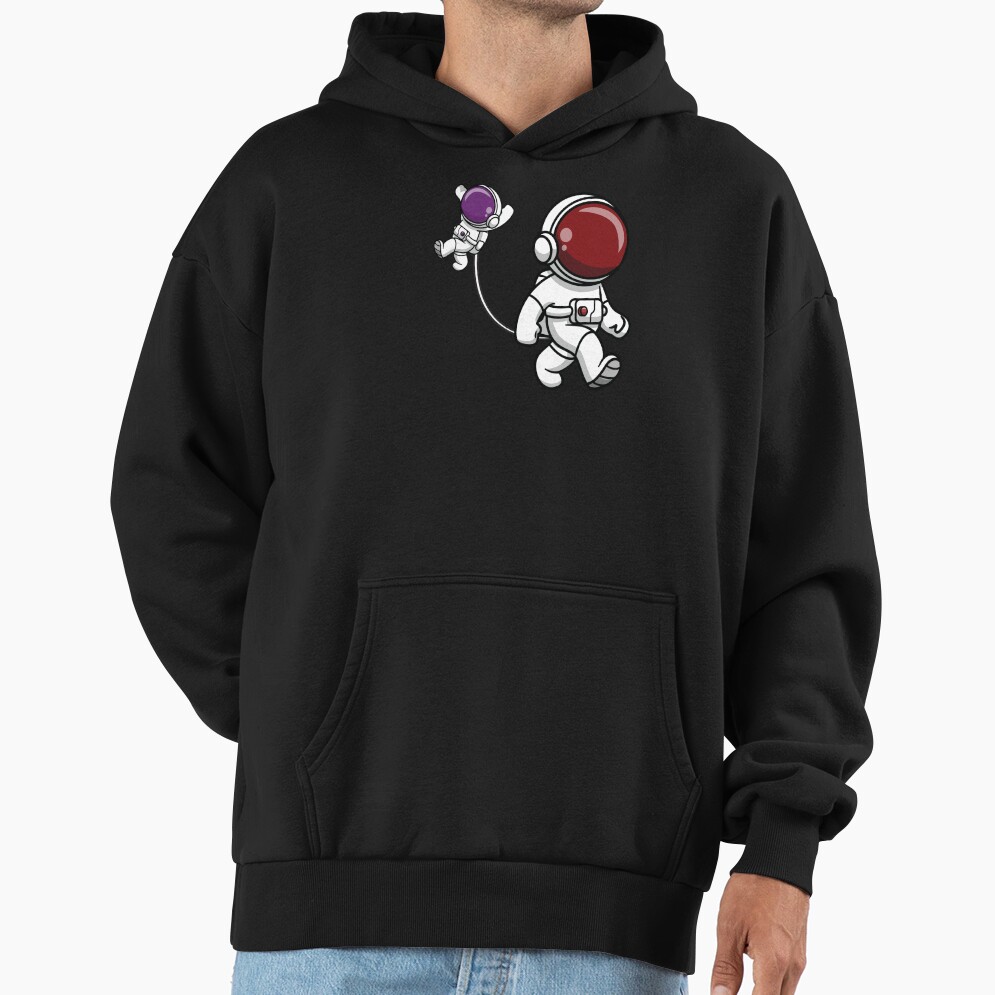 Astronaut Mom Holding Her Baby Hoodie - Image 2