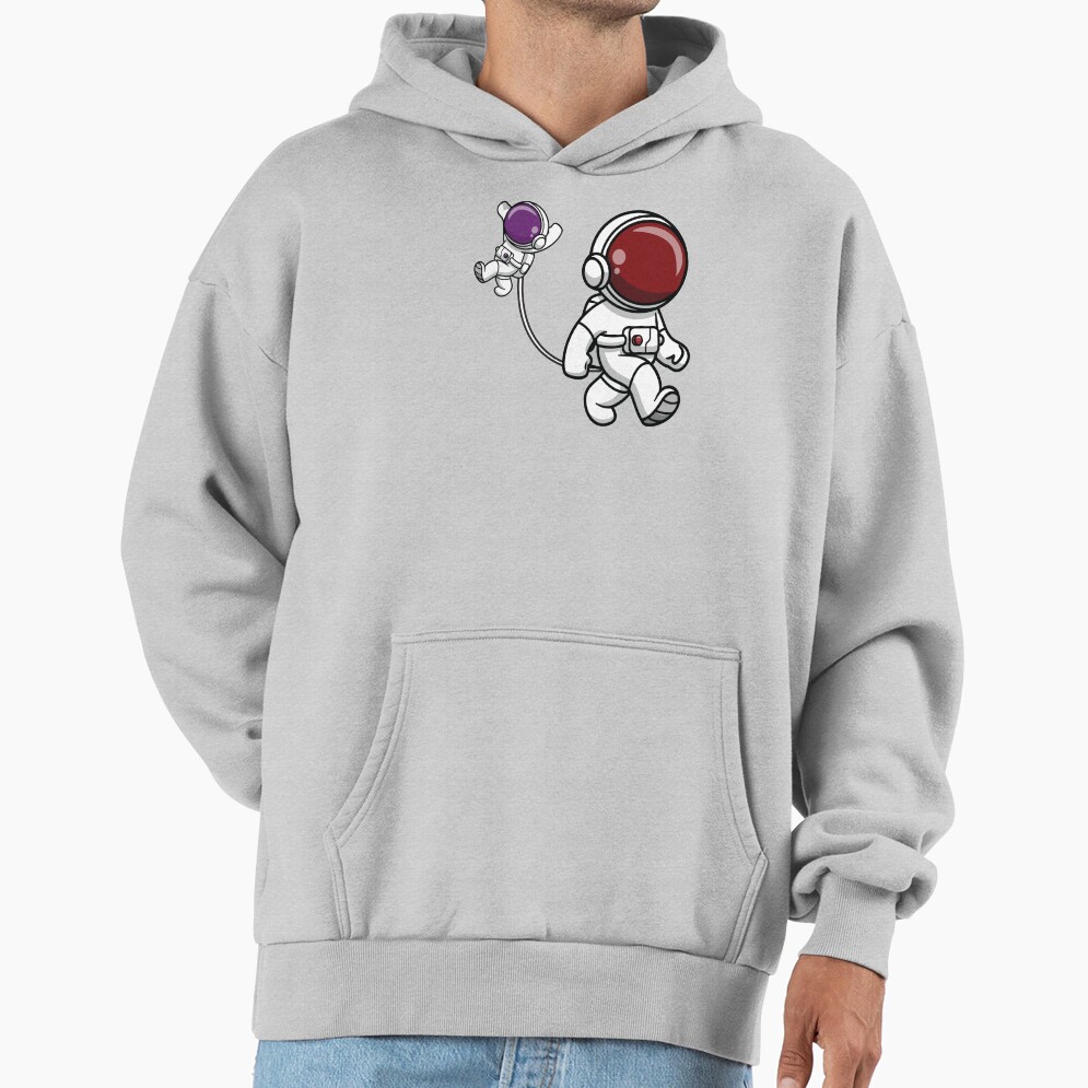 Astronaut Mom Holding Her Baby Hoodie - Image 4