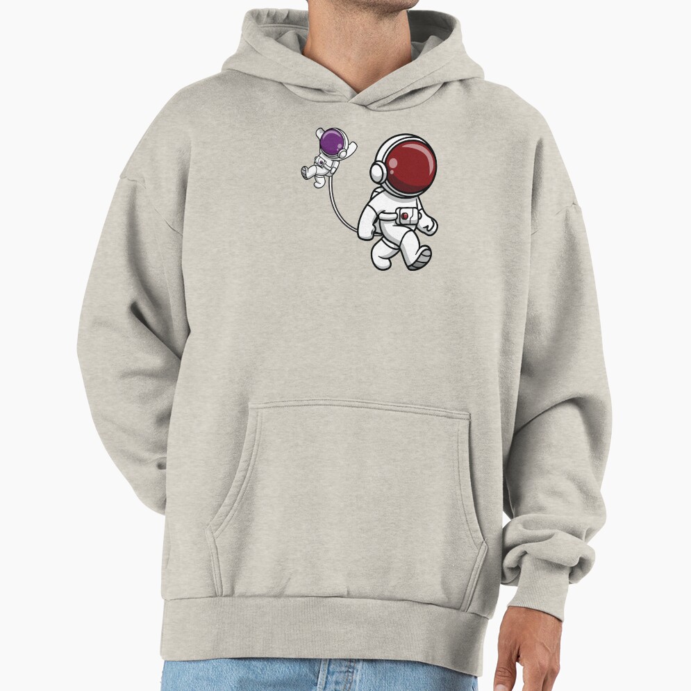 Astronaut Mom Holding Her Baby Hoodie - Image 3