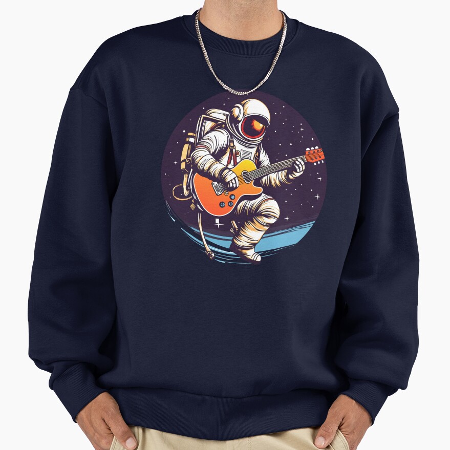 Astronaut Rocking Out On Guitar In Detailed Sweatshirt - Image 5