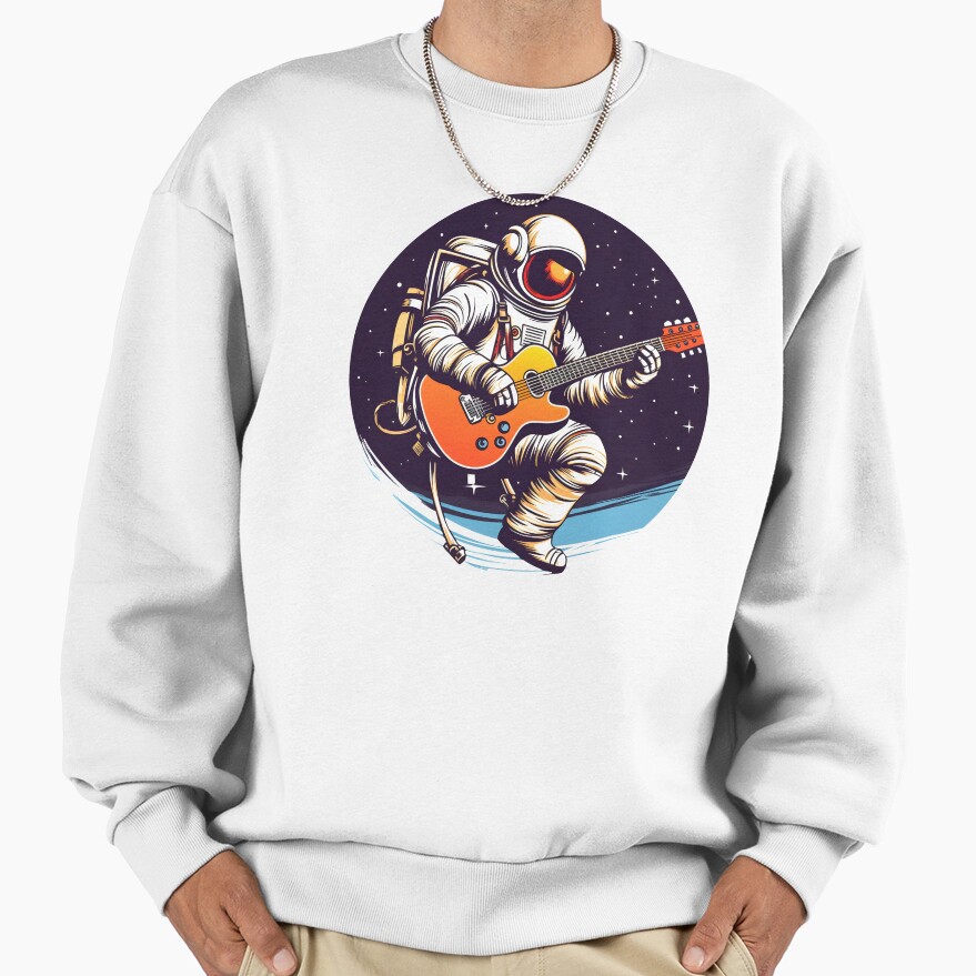 Astronaut Rocking Out On Guitar In Detailed Sweatshirt - Image 2