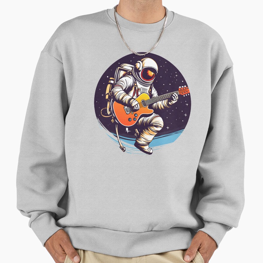 Astronaut Rocking Out On Guitar In Detailed Sweatshirt - Image 4