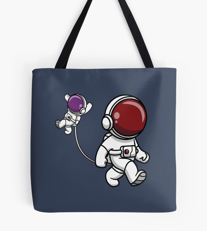 Astronaut Mom Holding Her Baby Tote Bag