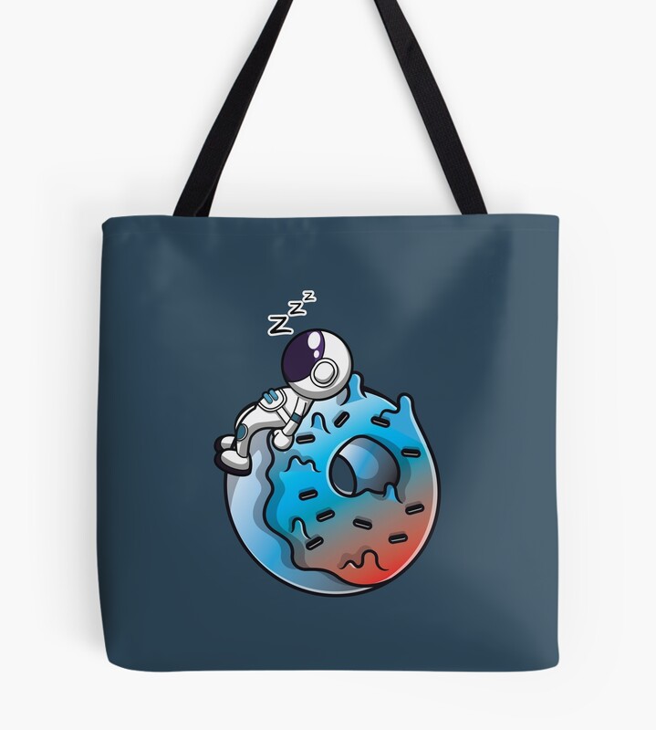 Astronaut Sleeping On A Donut Planet Tote Bag
