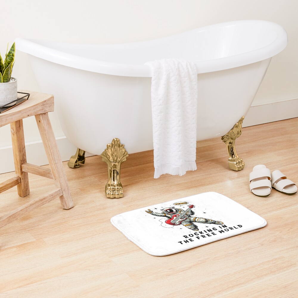 Hot Game Astronaut Rocking In The Free World Bath Mat - Image 2