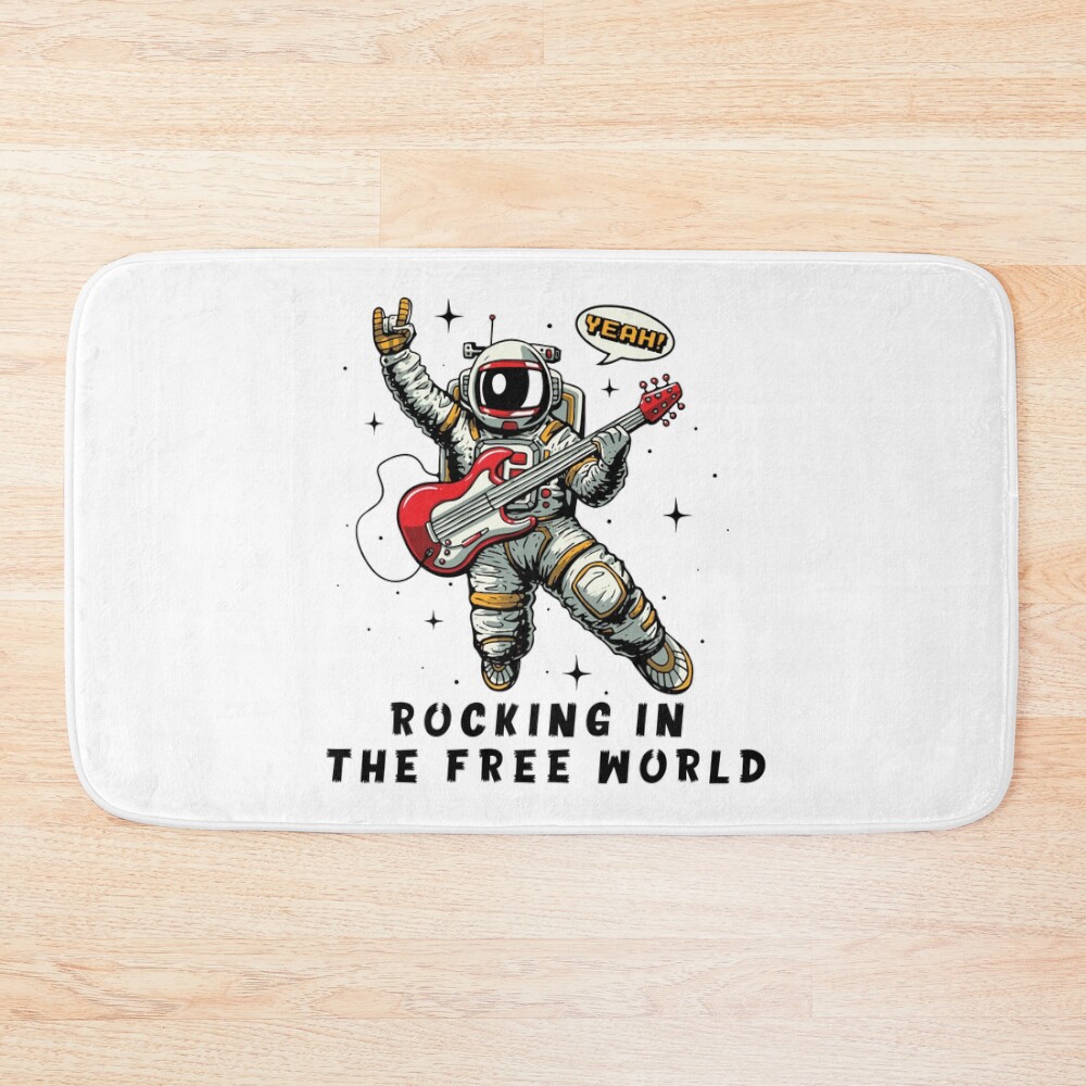 Hot Game Astronaut Rocking In The Free World Bath Mat