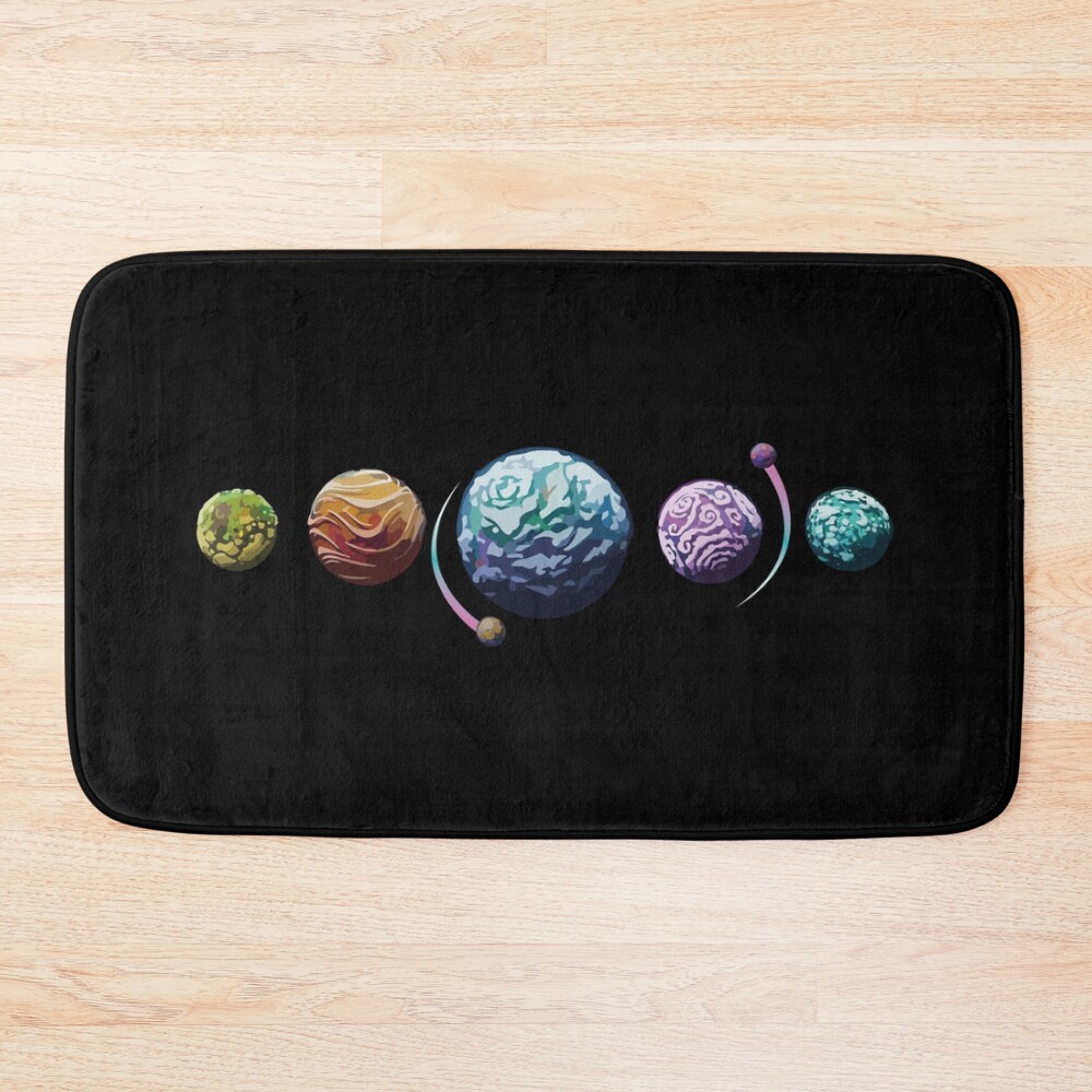 Game Astroneer Planets Colorfull Bath Mat