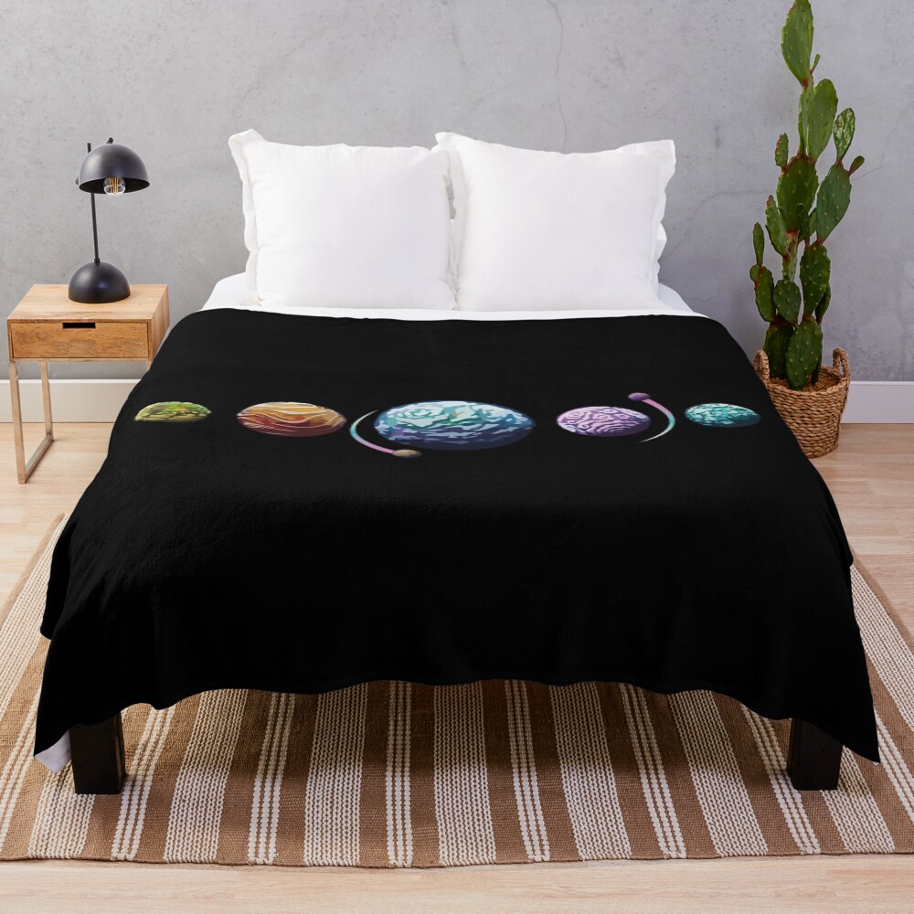 Astroneer Planets Classic Design Throw Blanket