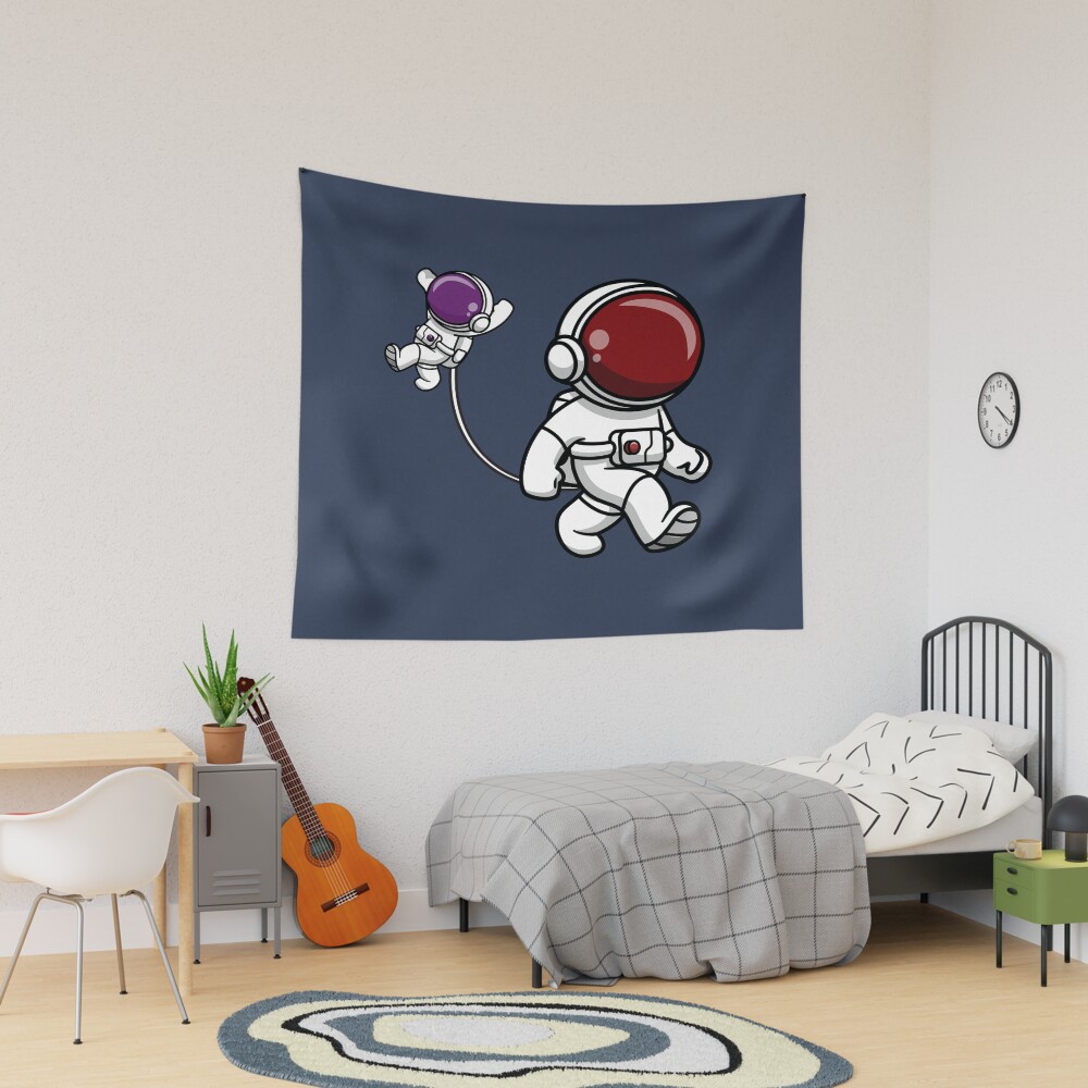 Astronaut Mom Holding Her Baby Tapestry