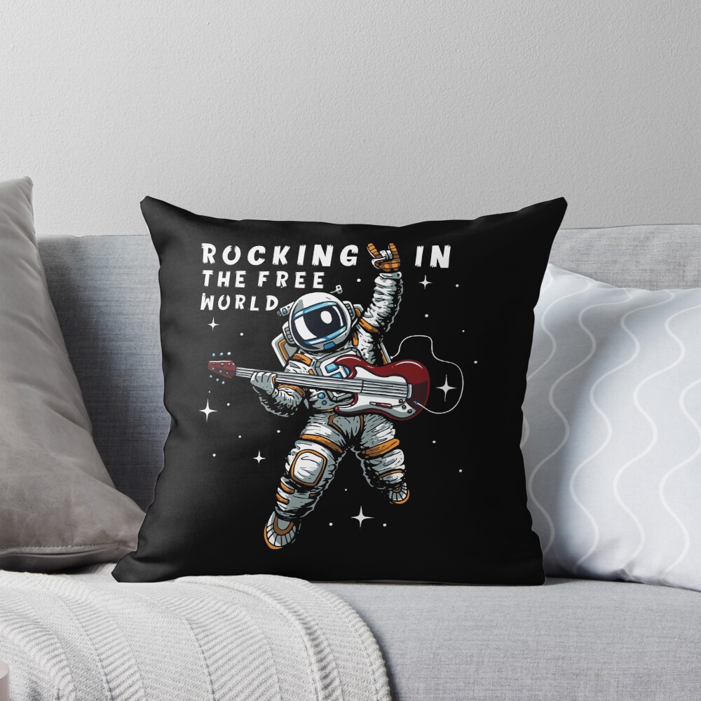 Astroneer Astronaut Rocking In The Free World Throw Pillow
