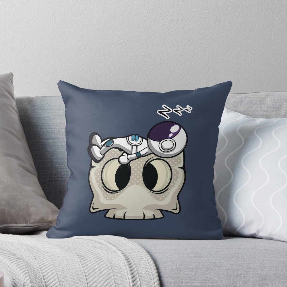 Astronaut Sleeping On A Skull Head Throw Pillow